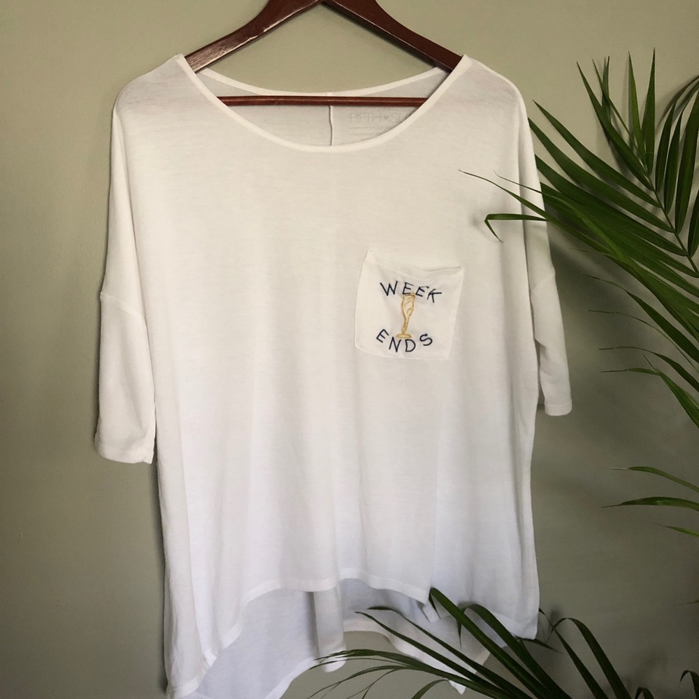 Weekend Champagne Pocket Tee Size Large